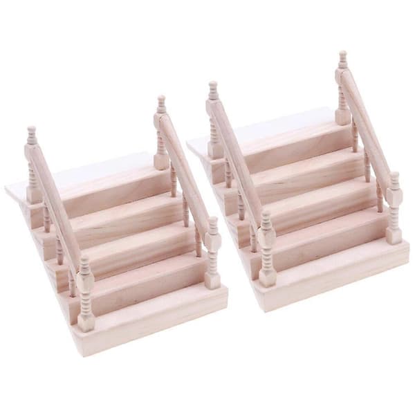 2 stk Mini Tre Trapp Tre Trapp Pynt Simulert Møbelmodell Elegant Fotorekvisitt