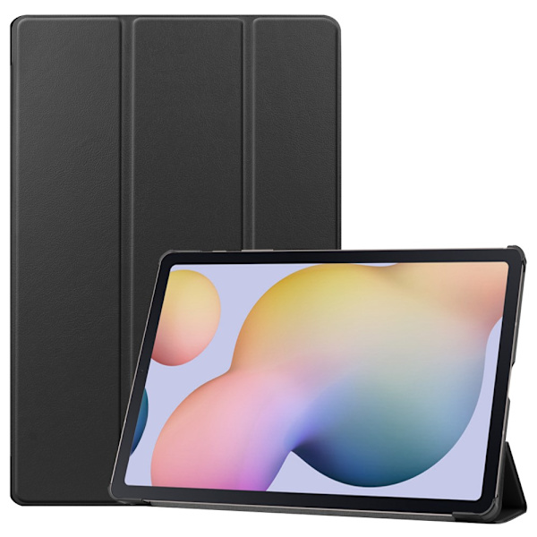 Galaxy Tab S7 Plus, S8 Plus, 12.4 tommer, Etui, Tredobbelt fold, Sort