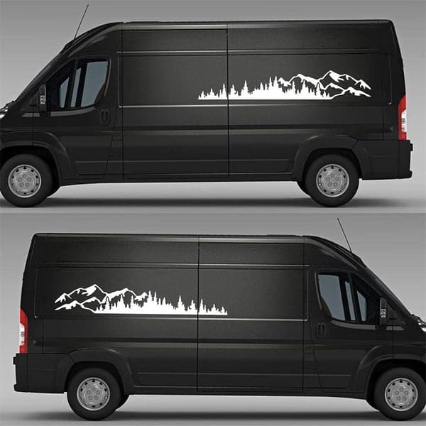 2-pack vita bildekaler Skog Vinyl Bildekaler Lastbilsfönster