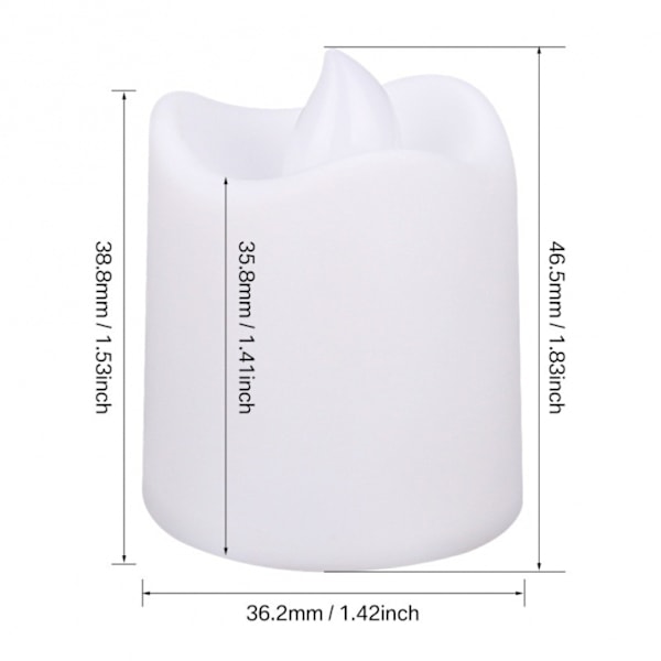 LED-lys 24 telys LED-lys flimrende stearinlys varmhvit