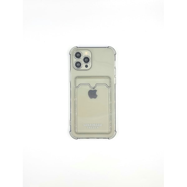 Svart Transparent mobilskal med korthållare till Iphone 12PROMAX svart