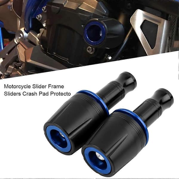 Universal Slider Ramme Sliders Crash Pad Protector 10mm Skrue til Kawasaki Z125 Yamaha (Blå)