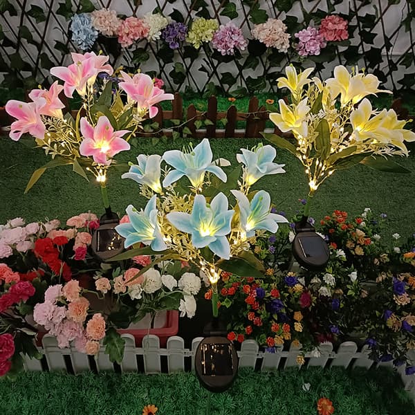 Hvid, solcelledrevet jordlampe LED simulationsblomsterlygte