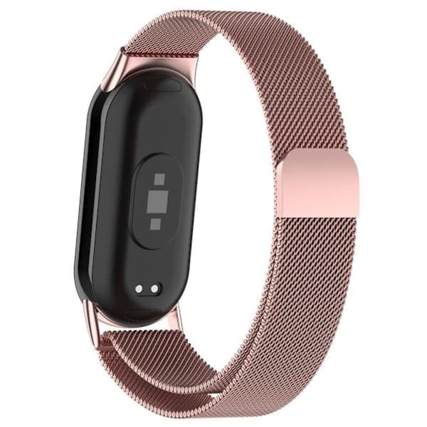 Milanese Loop -ranneke Xiaomi Mi Smart Band 8/8 NFC:lle - Ruusukulta Romgrå