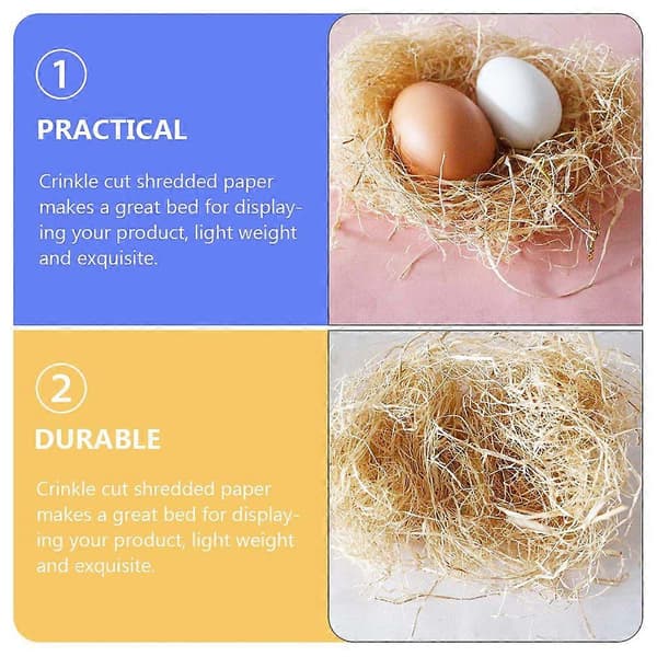 2 poser kurvefyld, raffia papir, krøllet papir til emballage, gaveæskefyld