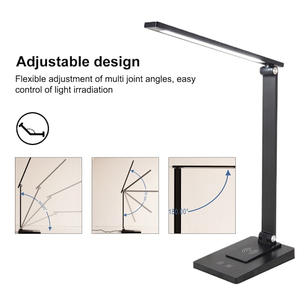 Sunturalux LED Skrivbordslampa, Naturligt Solljus Simulation Ögonvårdande Dimbar Teknik, 4 Färglägen, Dubbel Laddningsport för Läsning, Målning, Arbete, Studier