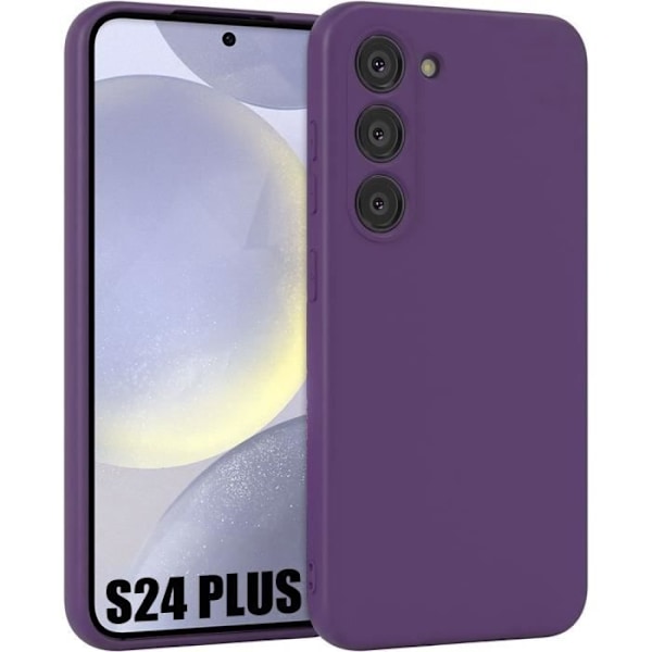 Fodral till Samsung Galaxy S24 Plus (S24+) Silikon Matt Ultra Slim Mjukt skyddande skal - Mörklila