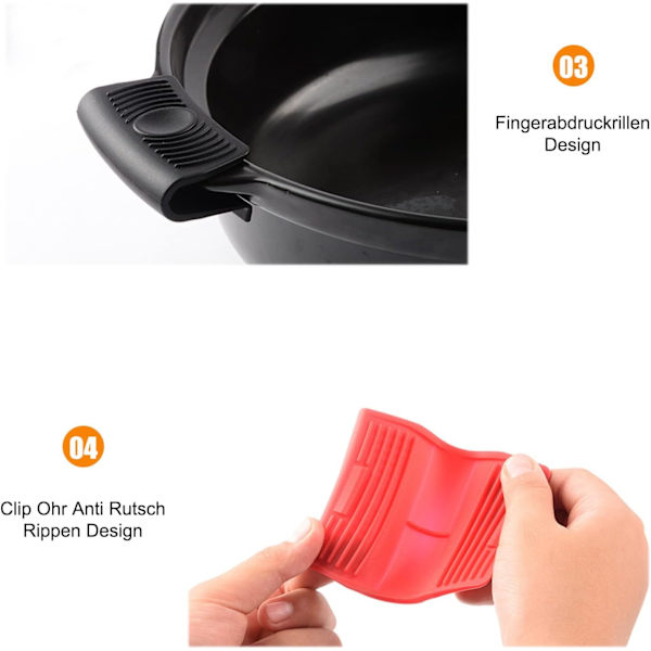 Varmt Grepphållare, 4-pack Silikonassistentgrepp, Halkfritt Isolerande