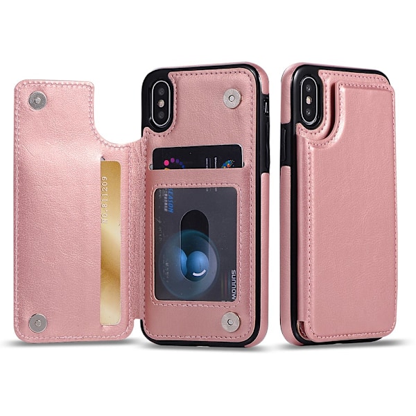 Stilsäkert Plånboksskal (M-Safe) för iPhone XS Max Roséguld