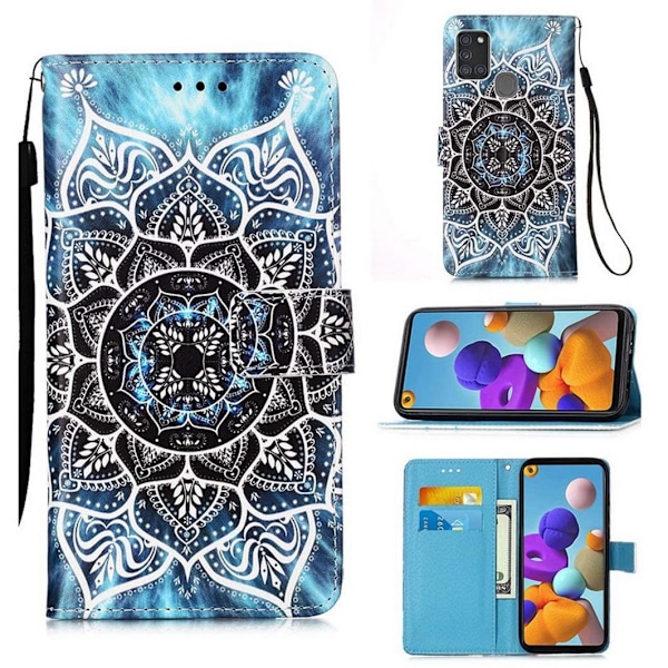 Plånboksfodral Samsung Galaxy A21s – Blå Mandala