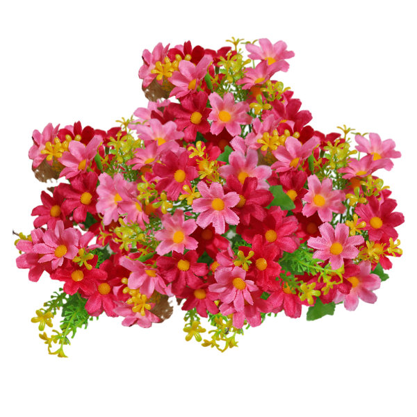 6 buntar konstgjorda blommor utomhus UV-beständiga falska blommor