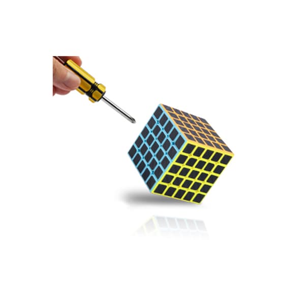 Puzzle Cube 5x5x5 Ny Cubo Ultra Snabb Kolfiber Sticker