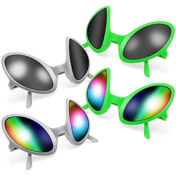 4 stk. Alien-briller Sjove solbriller Simulation Alien-briller Festkostume rekvisitter