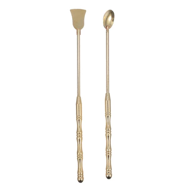 1 set 2st rökelseskopa rökelsespade rökelsebrännartillbehör (gyllene)