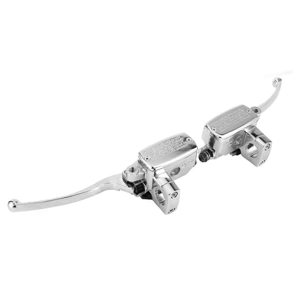 Hydraulisk bromskopplingshuvudcylinderpump silver för motorcykel ATV med 1-tums styre