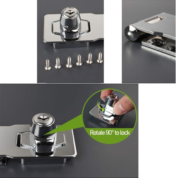 (2-pack) Metallhasplås 65 mm Dörrbult Låsspänne med Hänglås