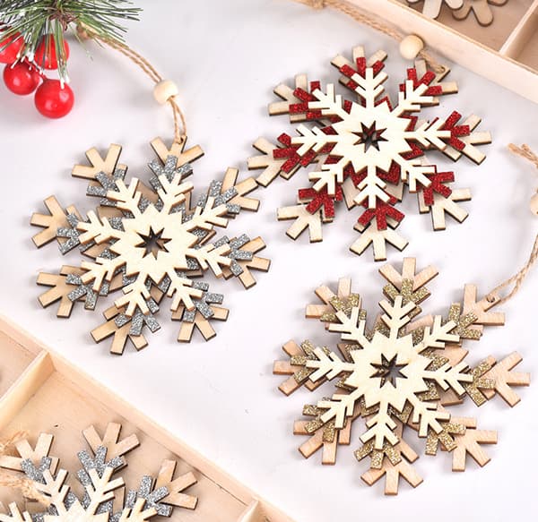 Uferdig DIY Tre Snøfnugg Ornament Tre Snøfnugg Hul