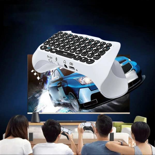Trådløs tastaturcontroller Bluetooth-kompatibel controller Chat Pad tastatur Gamepad-montering med indbygget højttaler til PS5 QWERTY