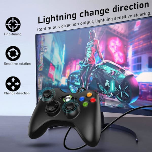 X-Box 360 Controller, Kablet USB Gamepad til Microsoft X-Box 360 & Slim Konsol og PC