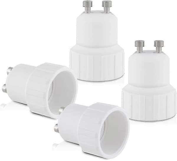 4x Sokkeladapter - Gu10 til E14 Sokkelkonverter - Bajonettbase Lampeholderadapter for Halogen LED-pære