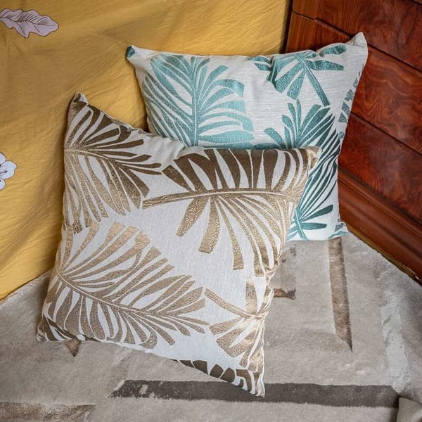 Sæt med 2 pudebetræk 45x45cm, dekorativt pudebetræk til sofa i hør