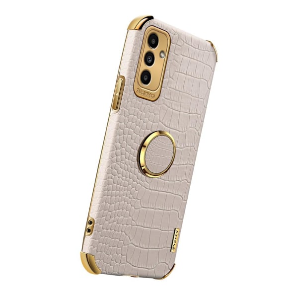 SKALO Samsung A13 5G Krokodil Guldkant Skal - Vit Vit