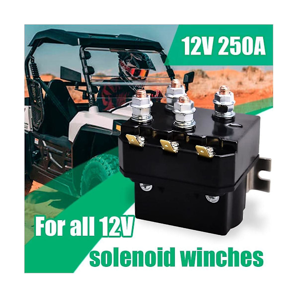 12V 250A Vinsch Solenoid Relä Kontaktor för ATV/SUV 5000-7000lbs Vinsch