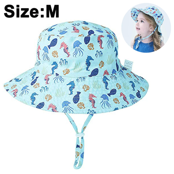 1 Styck Solhatt för tjejer Justerbar hatt med bred brätte Solskydd