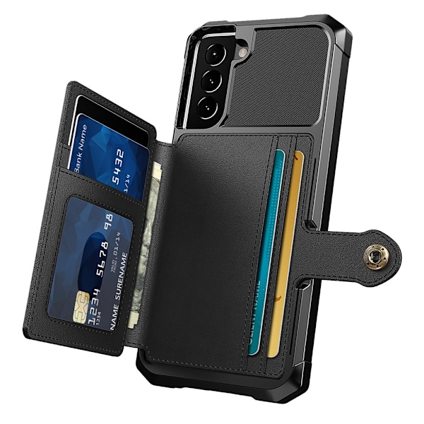 Effektfullt Skal med Kortfack - Samsung Galaxy S22 Blå