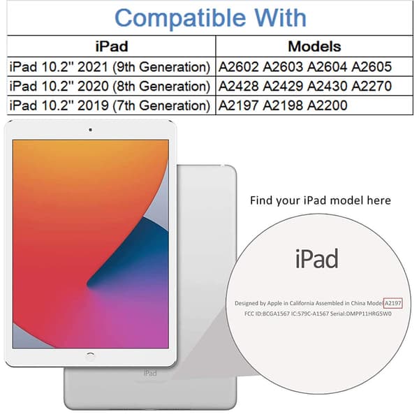 iPad 10.2 2021/2020/2019 9./8./7. generation etui, kronedesign diamant sødt elegant PU-læder smart auto sleep/wake stativ stødsikkert etui til Apple