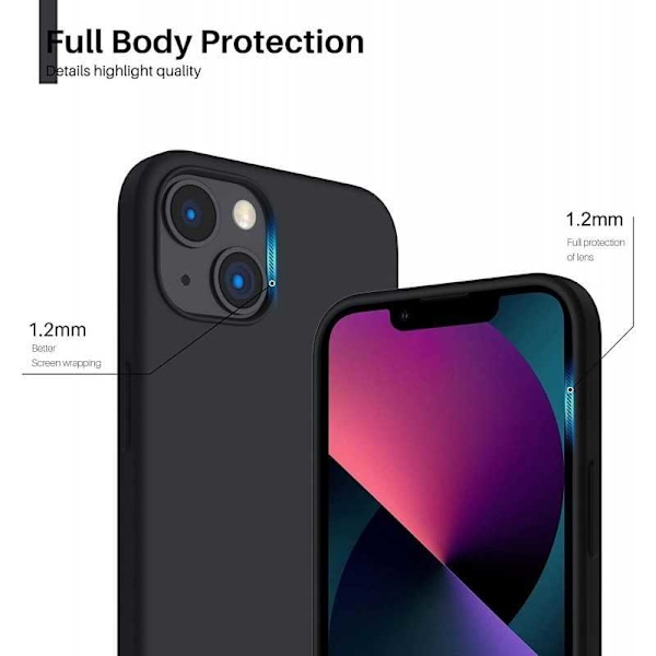 iPhone 15 Plus Gummibelagd Mattsvart Silikon Skal Svart