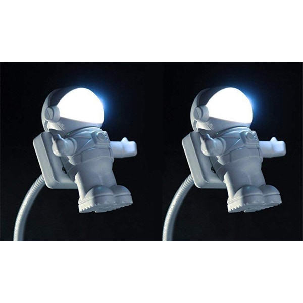 2 ST USB LED-läslampa, Creative Spaceman Astronaut Eye