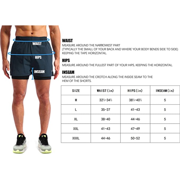 Herr 2 i 1 löparshorts Snabbtorkande gym atletisk träning