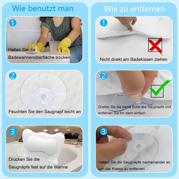 Badekarspude, ergonomisk 4D Air Mesh-teknologi og 6 S