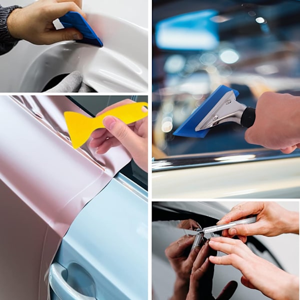 Triangel Go Hörnskrapa För Vinylfoliering, 19-Delars Set Med Bilfolieringsverktyg Med Ppf Vinylinstallationsfunktioner, Perfekt För Bubblor-Fri,