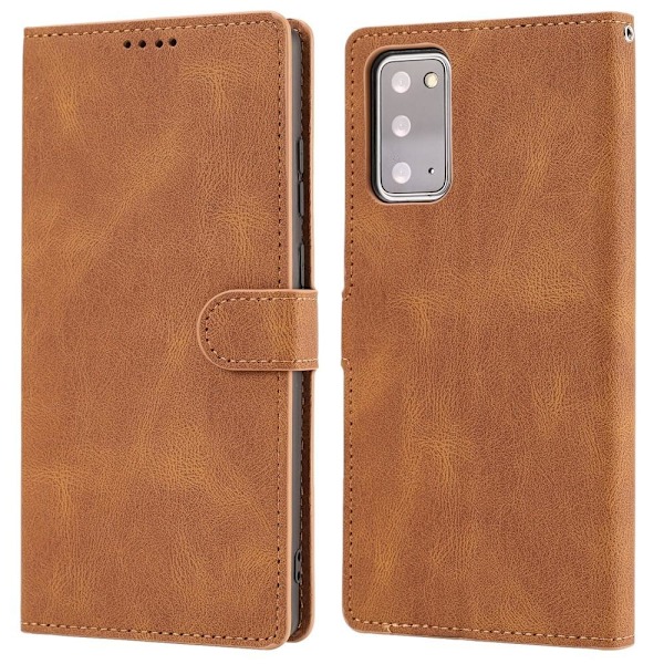 Samsung Galaxy S20 FE - Klassiskt Läder Fodral - Brun Brown Brun