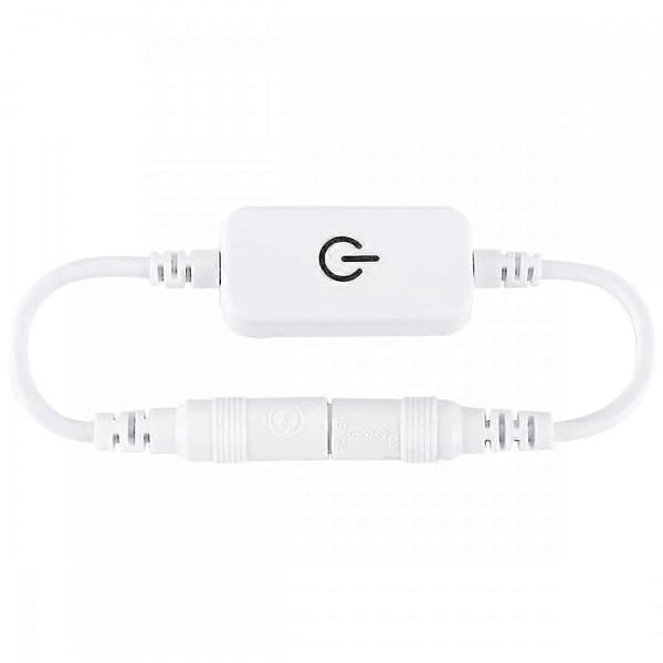2 stk 12-24v 4a Enkelfarget LED Strip Lysstyrkekontroller På/av In-line DC Mini LED Touch (hvit)