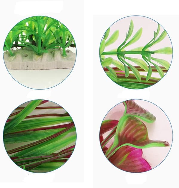 1 sæt store kunstige akvarieplanter i plast til akvarier dekoration