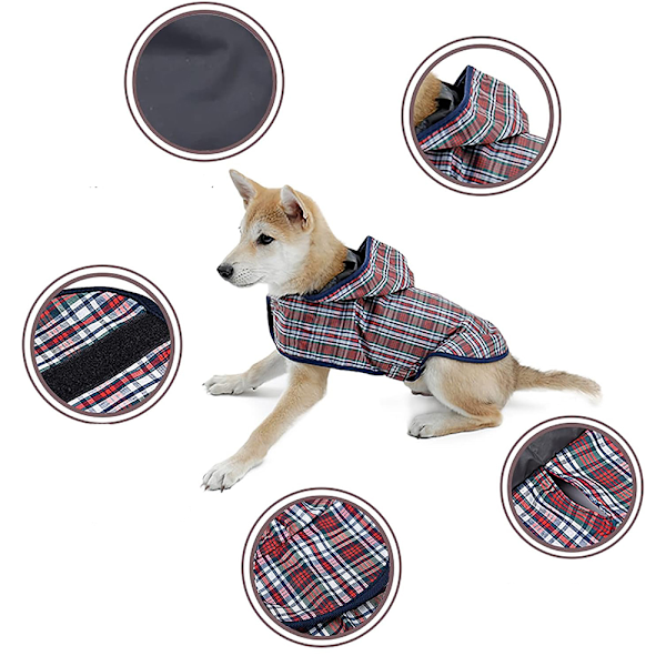 Väderbeständigt Täcke för Husdjur, Highland Tartan Kappa Vattentät Full Täckning Vinterkappa Med Säkerhetsreflekterande Funktioner, Vindtät Design För Utomhusbruk