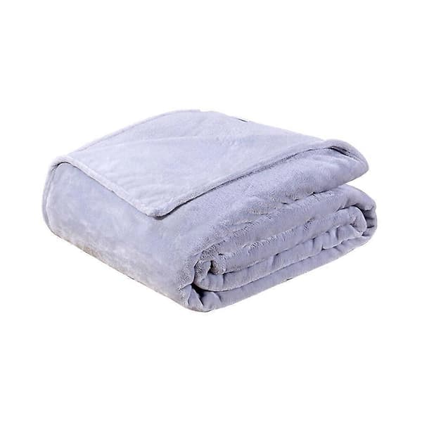 Tykt teppe i flanellfleece, lett varmt sengeteppe 70x100 cm (grå)