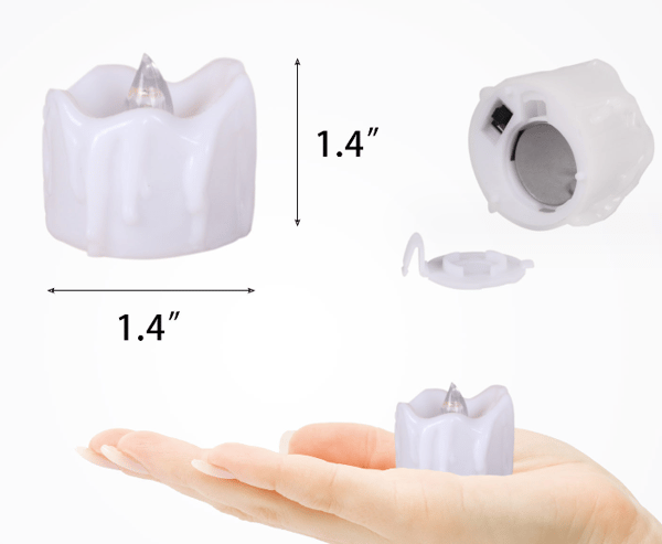 Varmvitt ljus 4,6*3,3 cm Set med 12 LED-ljus, batteridrivna