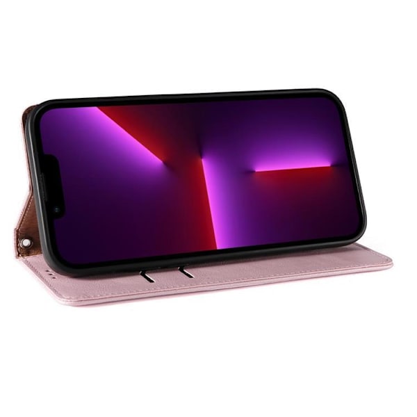 iPhone 13 Pro Plånboksfodral Magnet Strap - Rosa