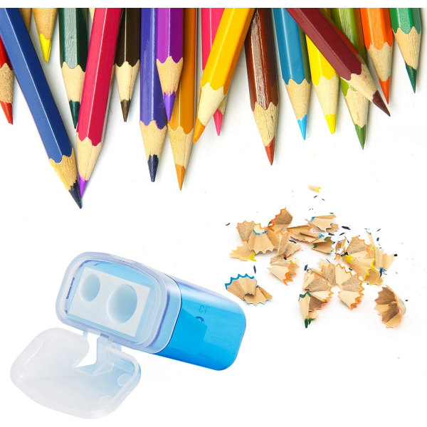 12 st 2 hål liten manuell pennvässare för barn
