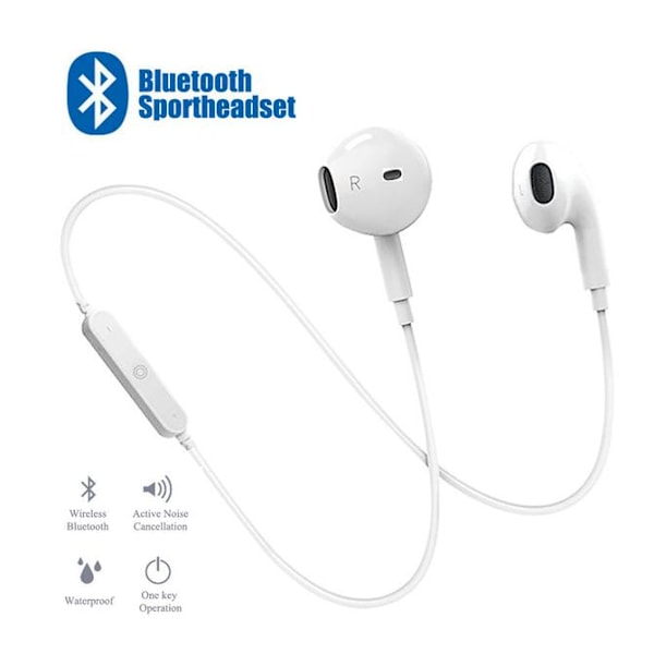 sport trådlösa hörlurar för iphone och samsung svart Black