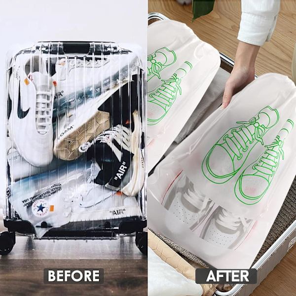 10-pack Resväska Skobag - Dammfria Skobag i Non-Woven Tyg