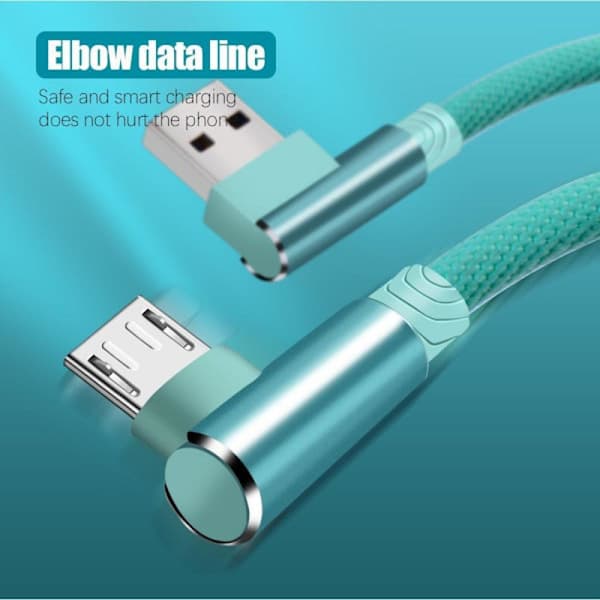 vinklet 90 graders laderkabel USB A til USB C / iPhone Light (Lightning) svart 1 meter (Lyn) hvit 1 meter