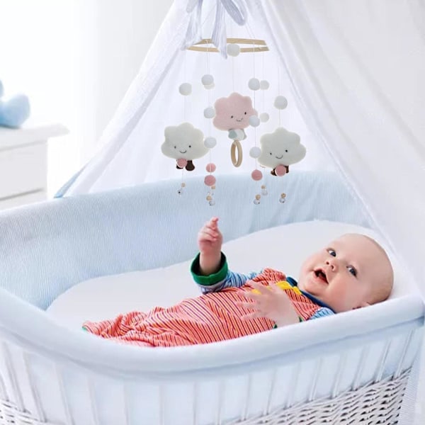 Molnformad pälsboll vindspel hängande blå
