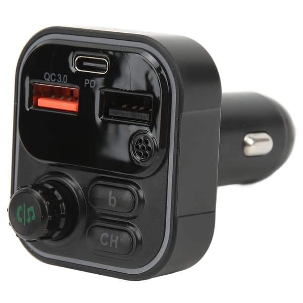 Avancerad Bluetooth 5.0 FM-sändare, icke-förstörande ljud bilradioadapter supersnabb PD3.0 billaddare stöder dubbla mikrofoner för sedanbilar