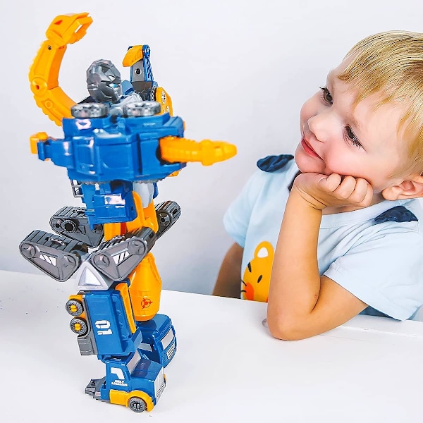 Pedagogiska STEM-leksaker, fingerfärdighetsfrämjande transformerande robotar för barn, magnetiska leksaker för att bygga 5-i-1 dinosaurier eller robot, perfekt födelsedagspresent