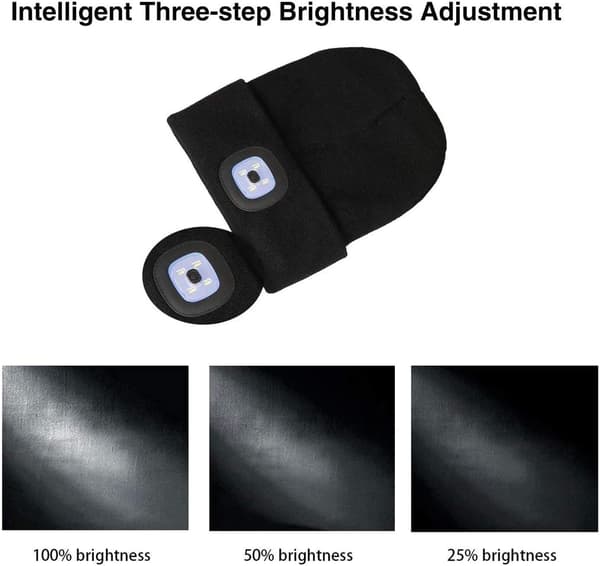 Presenter för Män, LED Stickad Lätt Vikt Hatt Varm Beanie Mössa Män